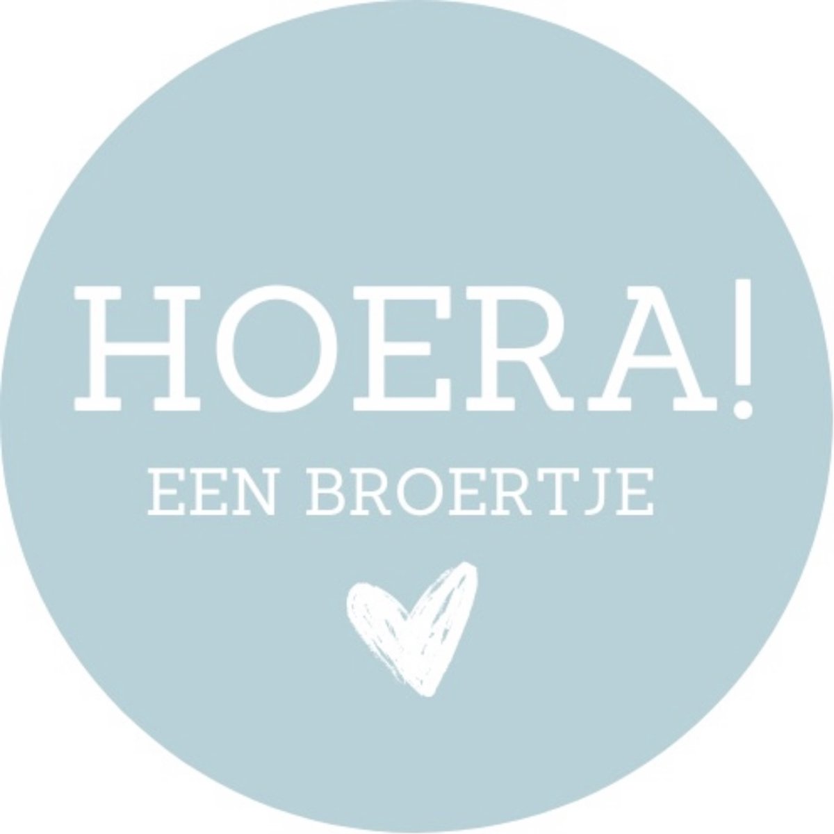 HOERA EEN BROERTJE STICKER | SLUITZEGEL | GEBOORTE | 20 STUKS | 4 CM | MINT GROEN | KLEINE FRUM